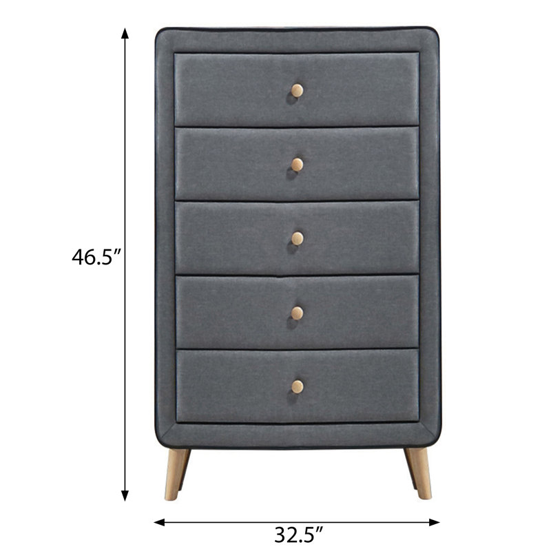 Commode rembourrée à 5 tiroirs