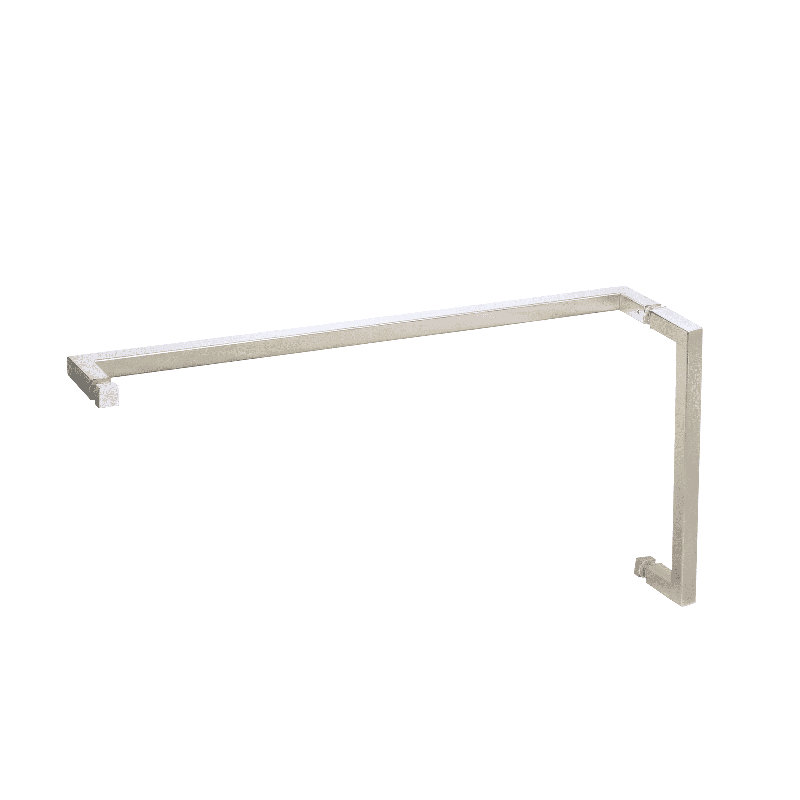 Poignée de porte de douche en verre et porte-serviettes en verre, acier inoxydable carré, Doré
