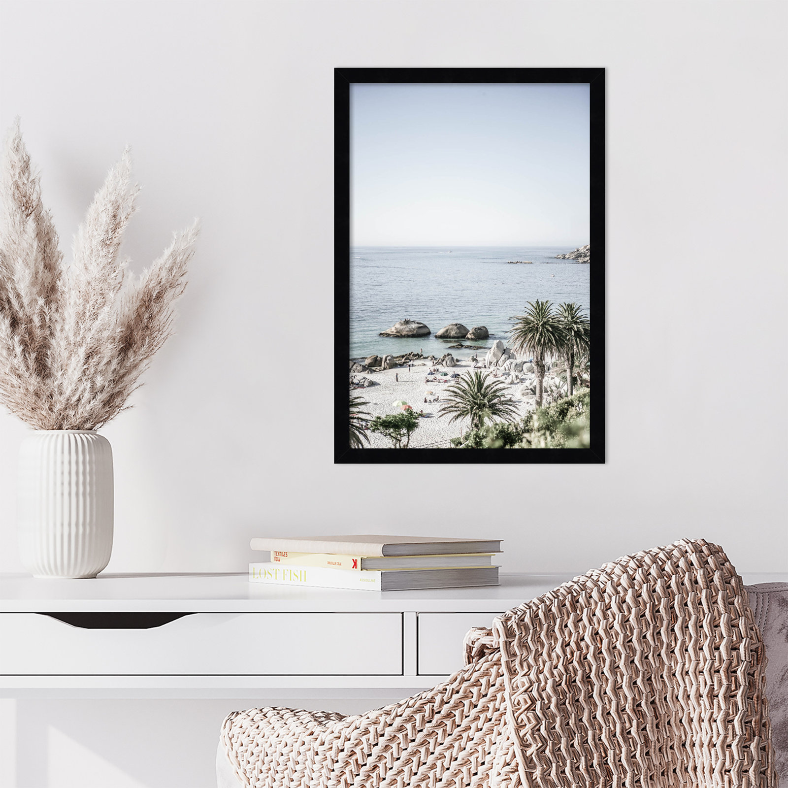 Pindall "Clifton Beach" Print, Black, 21" H x 15" W