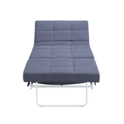 Folding Ottoman Bed With Adjustable Backrest, Modern Futon Couch, Convertible Chair Into Sofa Bed For Living Room Apartment Office Small Space