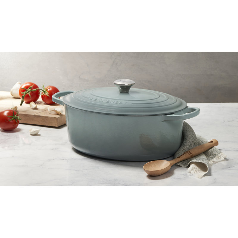 Le Creuset Signature Cast Iron Oval Oven 8 Qt, Sea Salt
