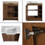 Ensemble de meuble-lavabo simple autoportant 28 po avec plateau en céramique Larnby, ensemble de meuble-lavabo simple 28 po avec lavabo en céramique-305324134