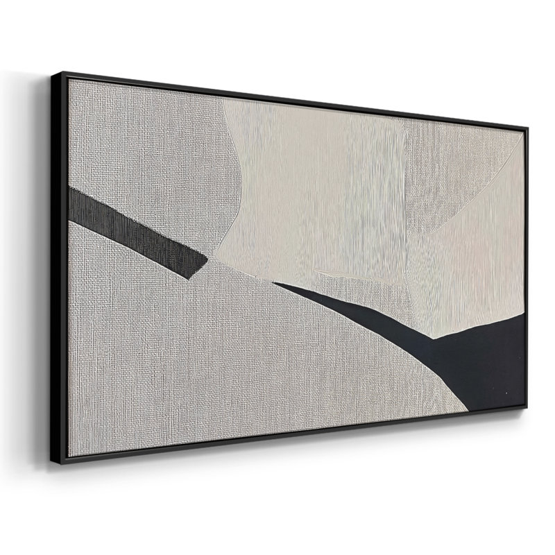 Abstrait, série DCxxxi, toile tendue avec châssis, prête à être accrochée, H 21 po x l 41 po, Noir