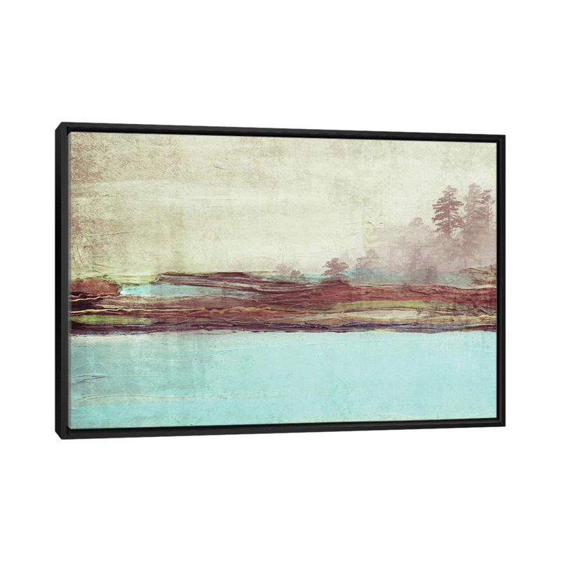 « landscape », reproduction d’art sur toile tendue, H 18 po x l 26 po x P 1,5 po, Toile avec cadre noir, Pas de tapis
