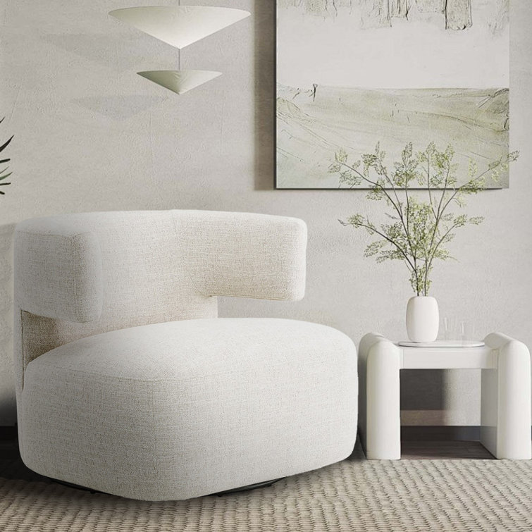 Bascom Upholstered Swivel Barrel Chair