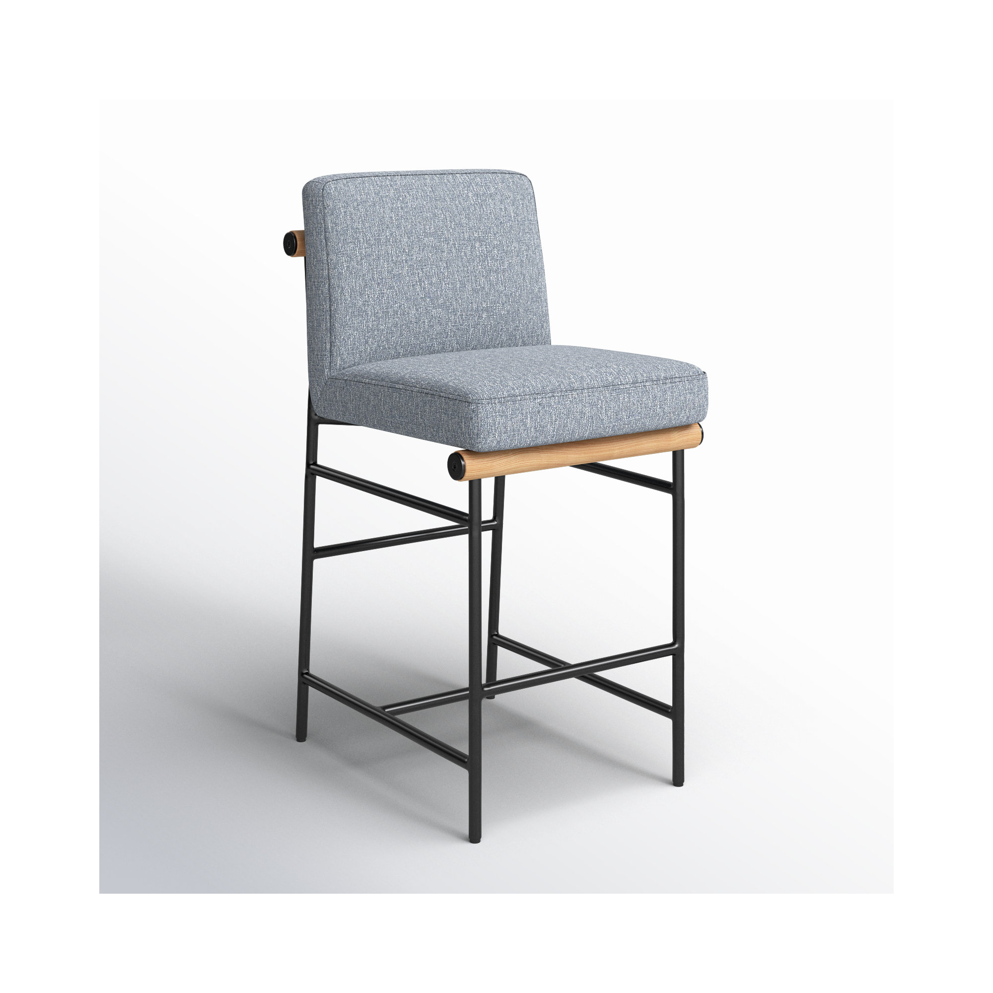 Rooney 26" Upholstered Counter Stool, Nathan Sky Tweed