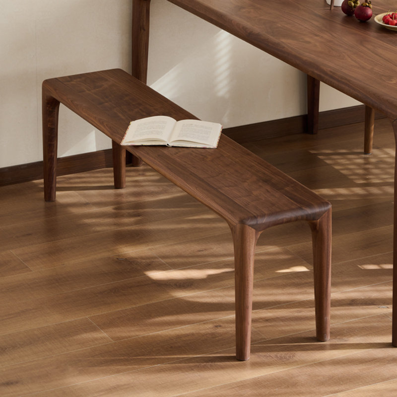 Simple Solid Wood Brown Bench