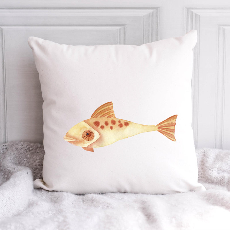 Nautical Sea Life_191 - Coussin décoratif en polyester, H 16 po x l 16 po