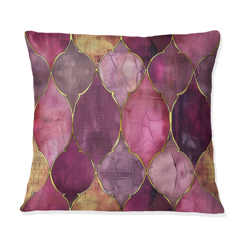 Coussin Magenta Diamond Glam II - Transitional, H 16 po x l 16 po