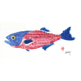 Nantasket 17” Vinyl Placemat – Patriotic Coastal Fish Design, Waterproof & Durable (Set of 4)