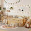 Structure de lit double Montessori avec rails hauts, lit en bois pour enfants avec éclairage DEL et tablette de rangement, naturel-1588582124-1588582126