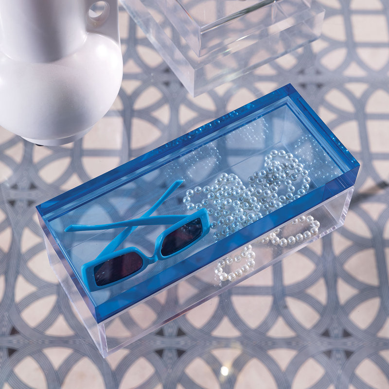 Glencoe Boxes, Blue/Clear