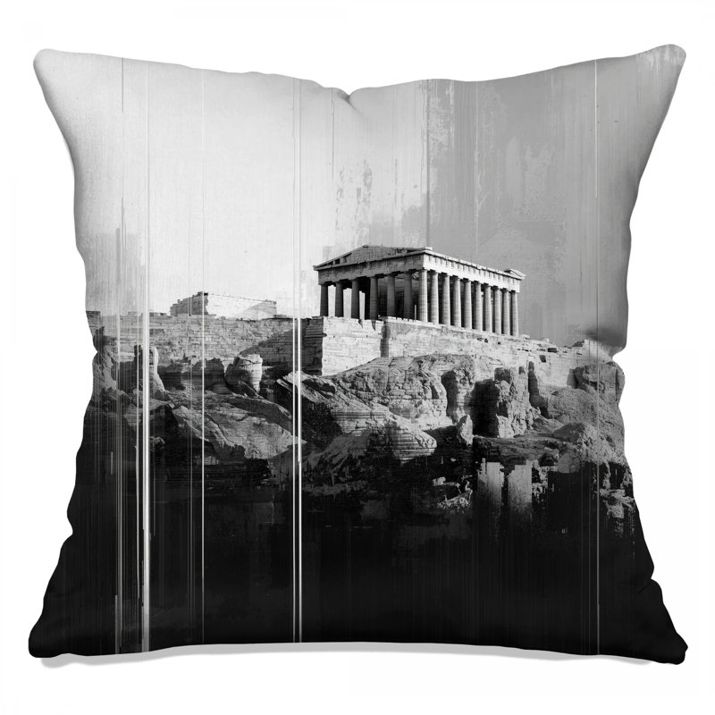 Coussins décoratifs à deux faces du grec ancien Parthénon, 16 x 16 pouces