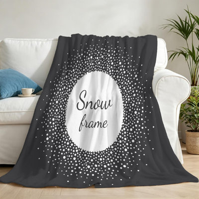 Jeté en molleton blanc ultra doux en flanelle, neige ronde avec espace pour l'impression recto