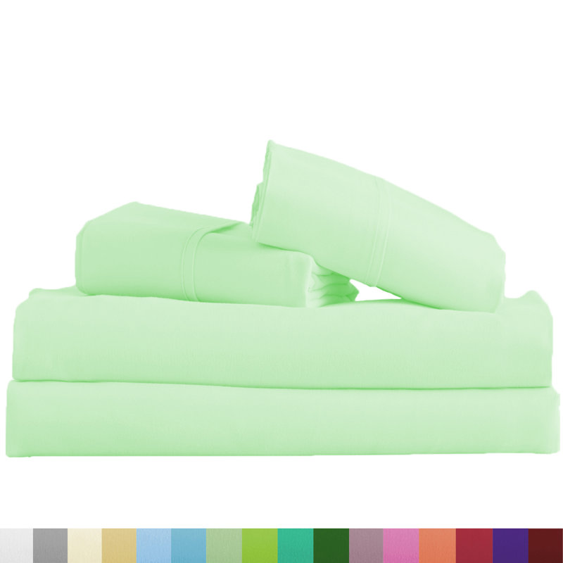 Signature Series Microfiber Sheet Set, Full Sheet Set + Fitted Sheet + 2 Pillowcases, Mint