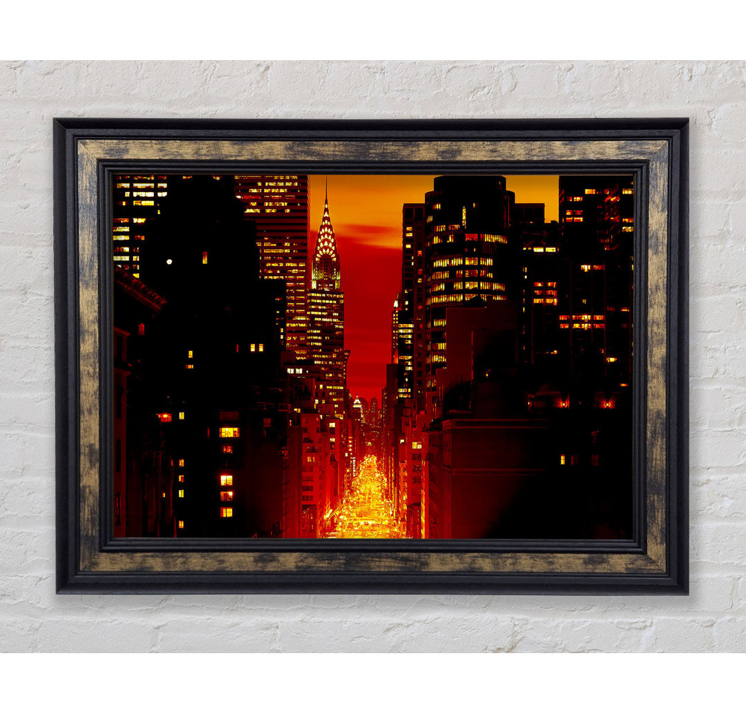 Empire State Building Feuerrot - Druck