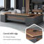 Bureau de direction en L 70,87 po haut de gamme et brun grand-227775439