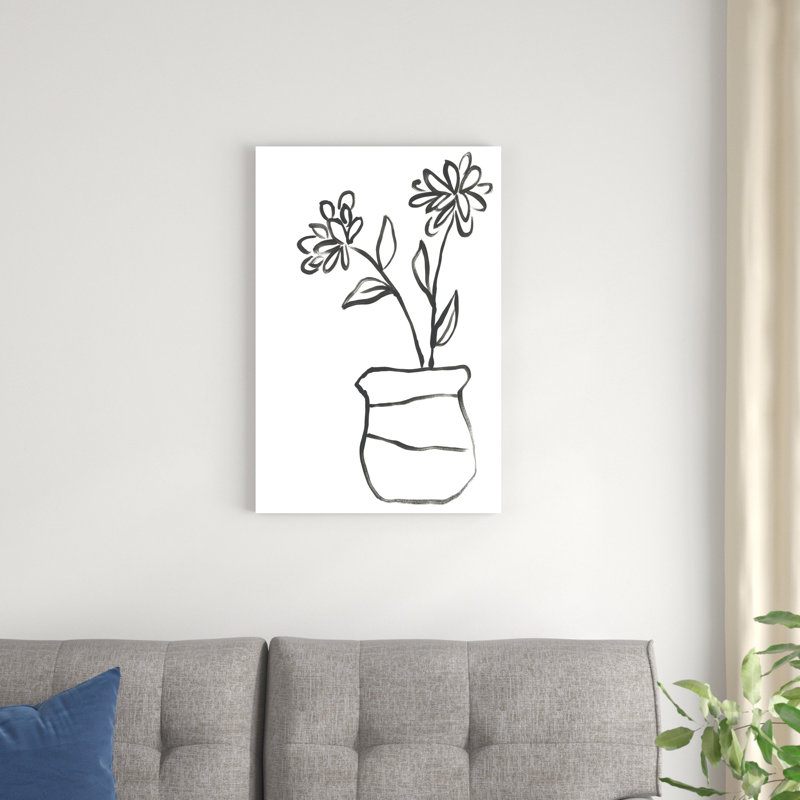 «Budding Vase II» par June Erica Vess - peinture sur toile tendue, H 30 po x l 20 po