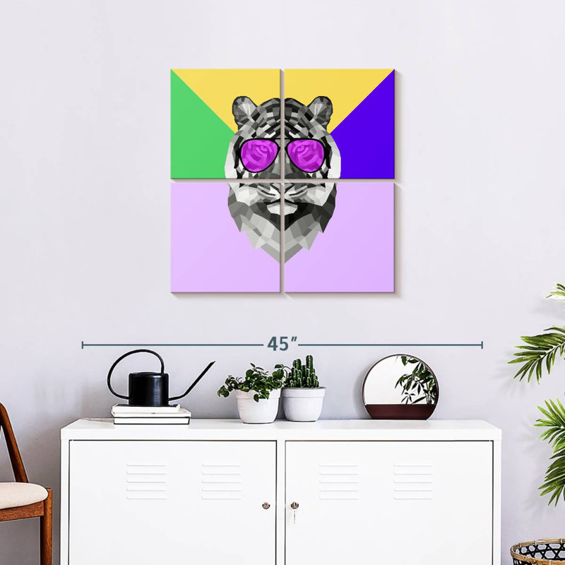 Brampt Party Tiger In Glasses, 26" H x 26" W