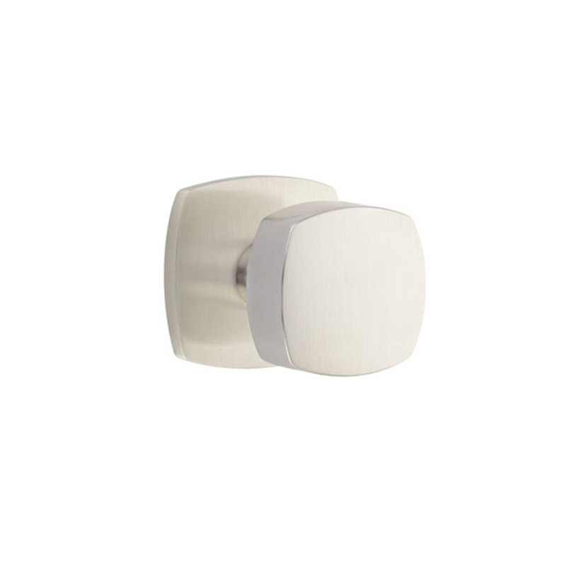 Emtek Privacy Knobset w/ Urban Modern Rosette and Freestone Knob, Satin Nickel