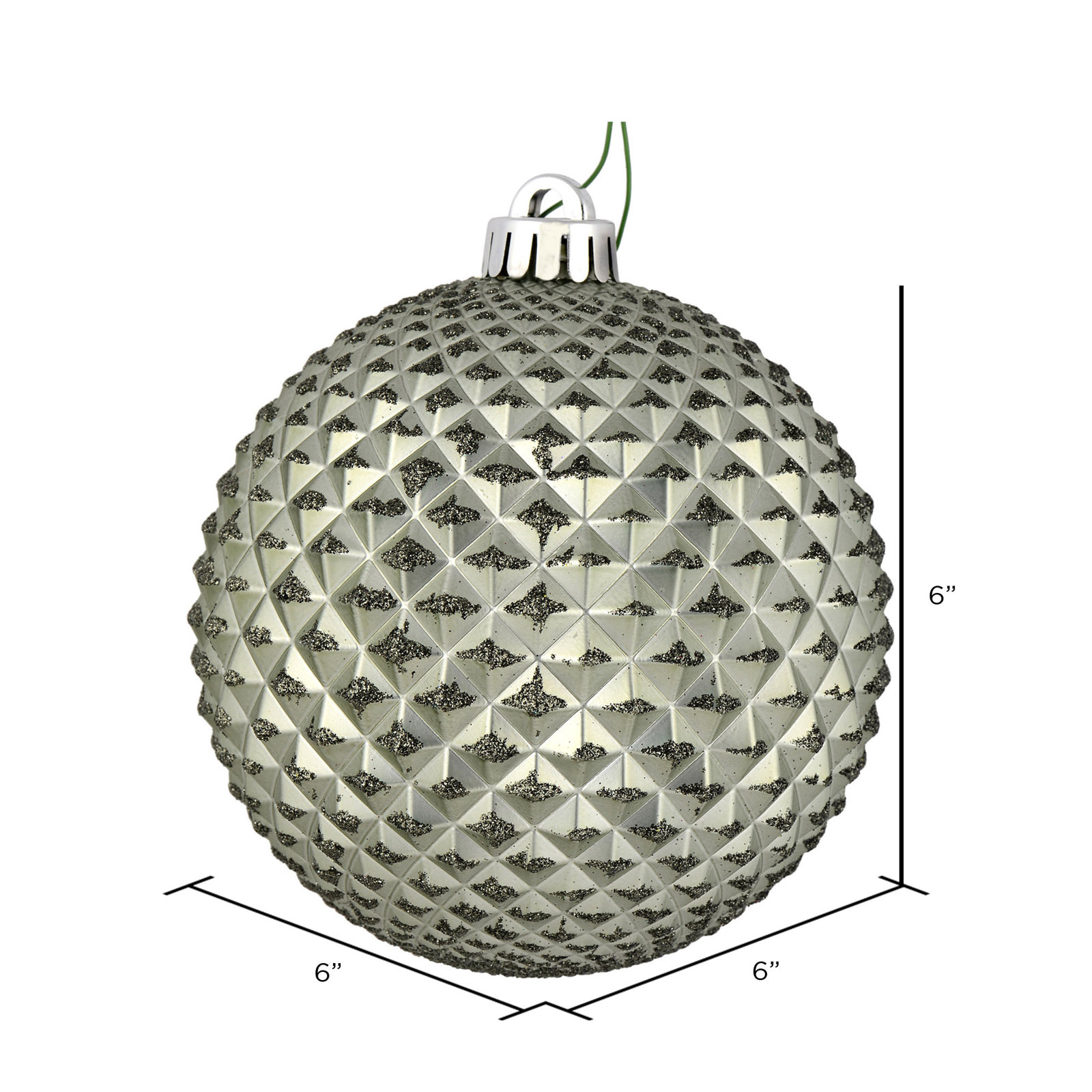 Shatterproof Bauble, 6" H x 6" W x 6" D, Wrought Iron
