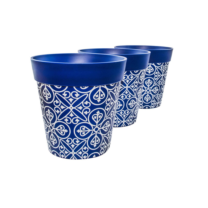 Westleigh Plant Pot, Blue, 22cm H x 22cm W x 22cm D