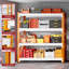 Étagères de rangement à 4 niveaux, étagère de garage robuste de 79 po, système de tablettes en métal industriel réglable, capacité de 4 000 lb, organisateur pour outils de garage, atelier, l 48 po x P 20 po x H 79 po, orange et blanc