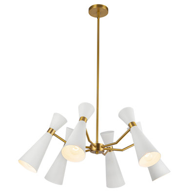 Blake 6 - Light Steel Sputnik Cone Chandelier