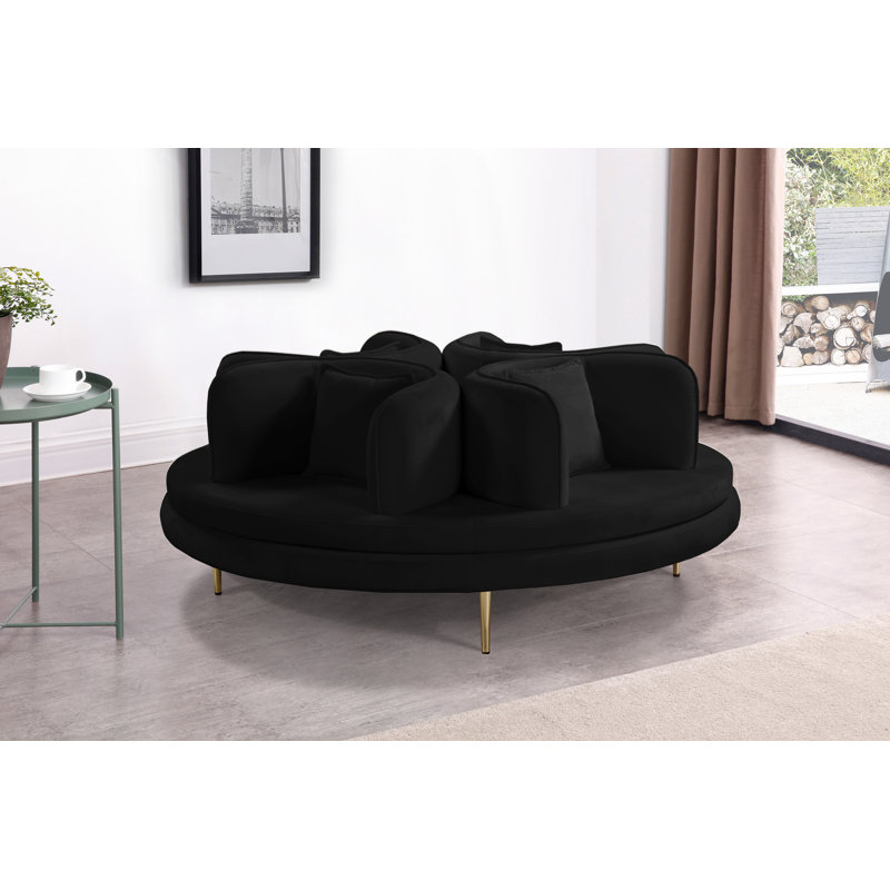 Canapé 72 po, Velours noir