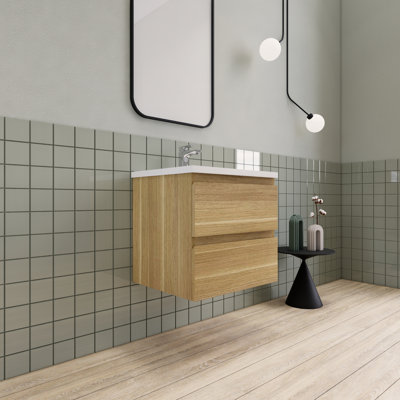 Meuble-lavabo flottant moderne simple Alcester Ivy Bronx