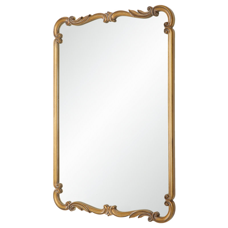 Antique Gold Ornate Rectangular Wall Mirror