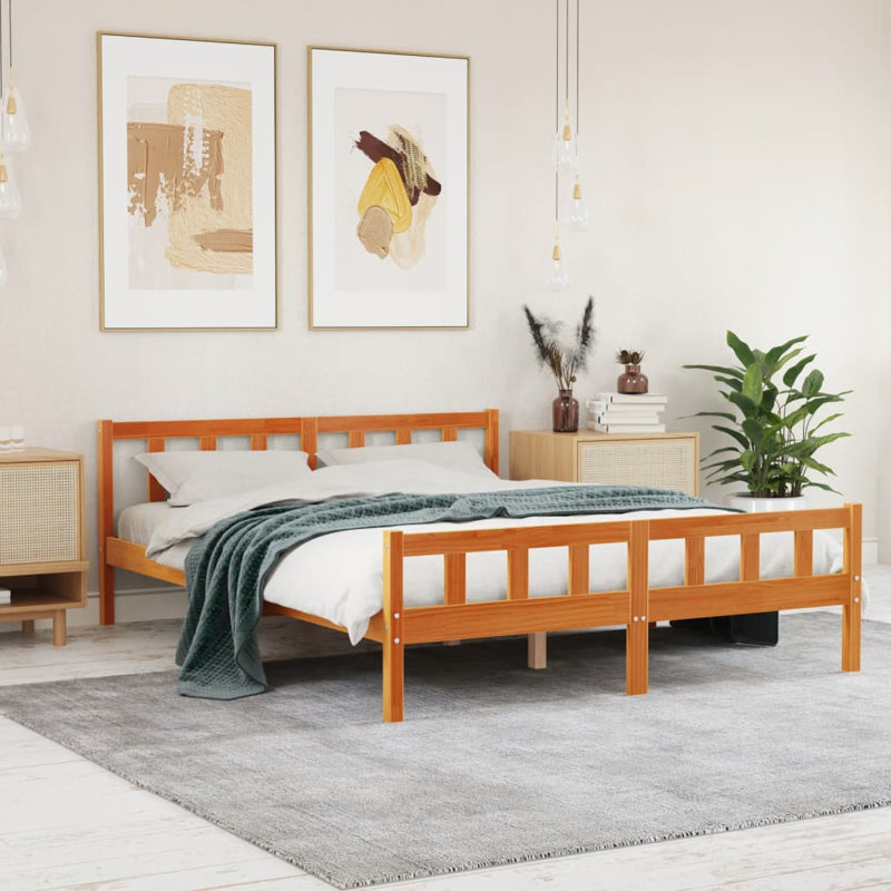 Gelston Solid Wood Bed, King (150 x 200cm)