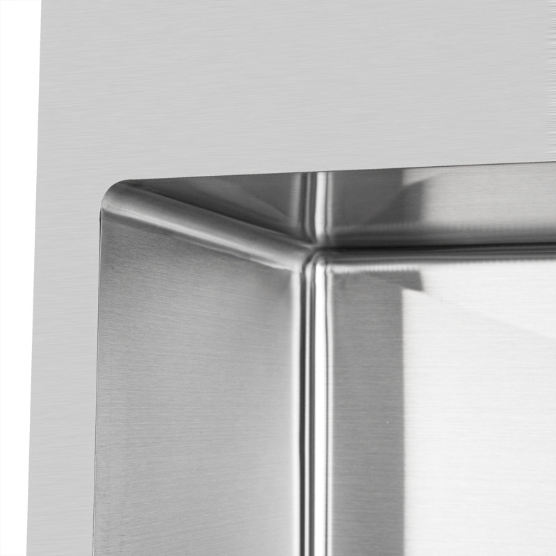 Drop-In 33-in x 22-in Brushed Stainless Steel Single Bowl 1-Hole Kitchen Sink