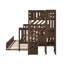 Lit superposé simple au-dessus de double en bois massif avec lit gigogne Aileana-1933683450