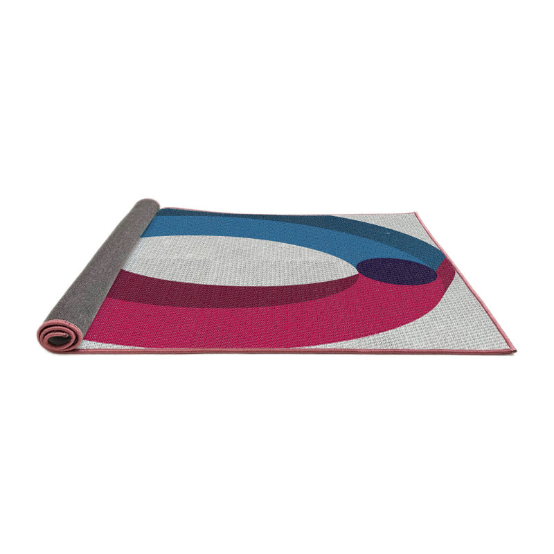 Tapis à tisser rose/bleu/gris, Carré 3 pi