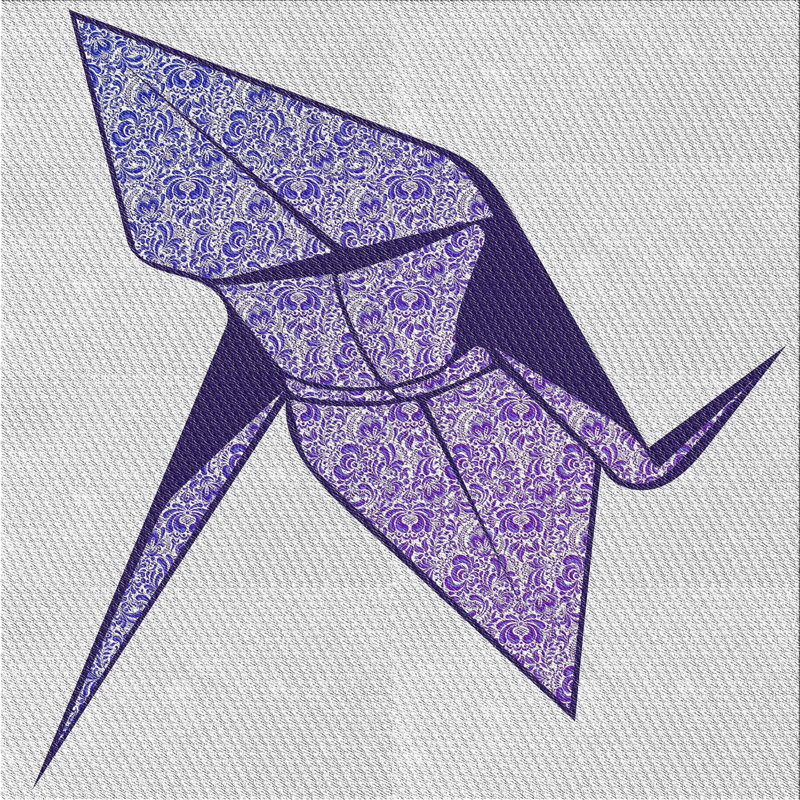 Tapis à motifs gris / violet, Carré 3 pi