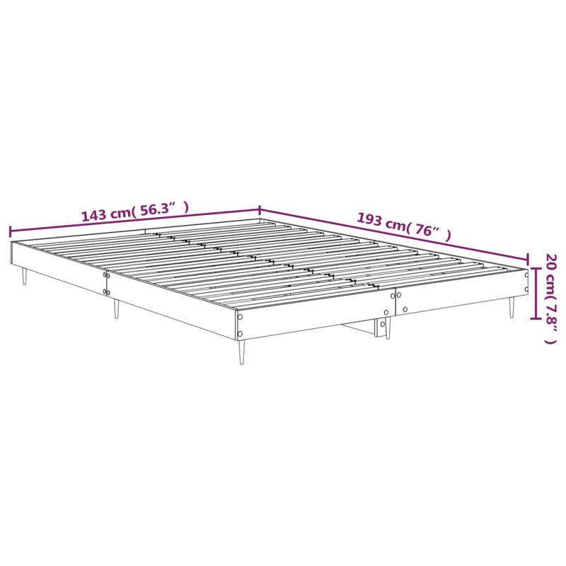 Lorilynn DE Size - 140 X 190 Cm Bed, High Gloss White