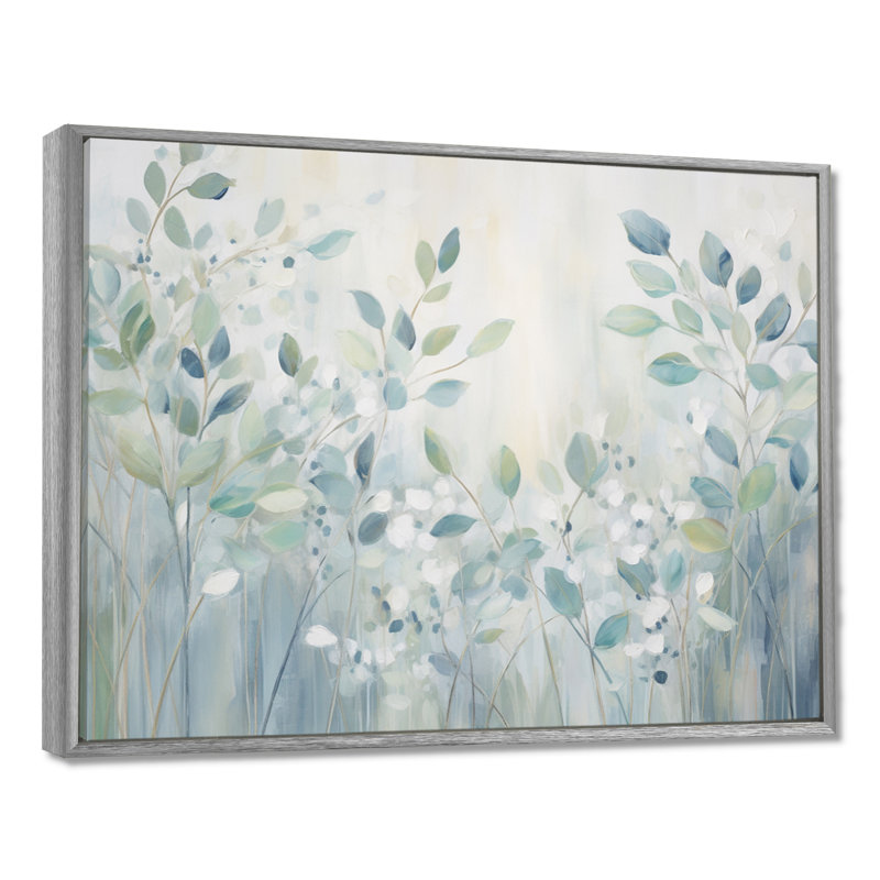 «Blue Botanical Rhythms IV - Abstract Botanicals», reproduction d'art sur toile, H 16 po x l 32 po x P 1 po