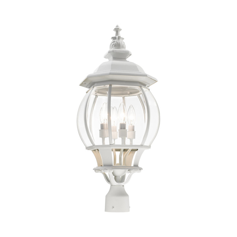 Tête de lanterne d'extérieur 4 lumières H 26,5 po Alaula, Blanc texturé