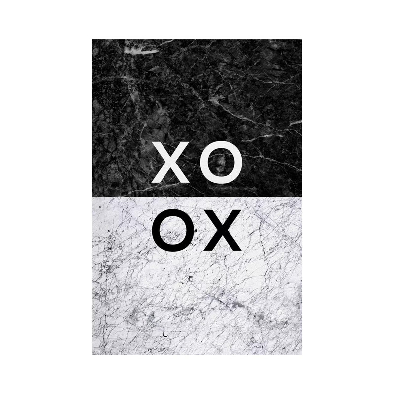 XO B&W - Wrapped Canvas Print, 101.6cm H x 66.04cm W x 1.91cm D