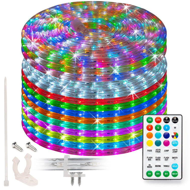 The Holiday Aisle® 100ft 8-Mode Waterproof LED Rope Light