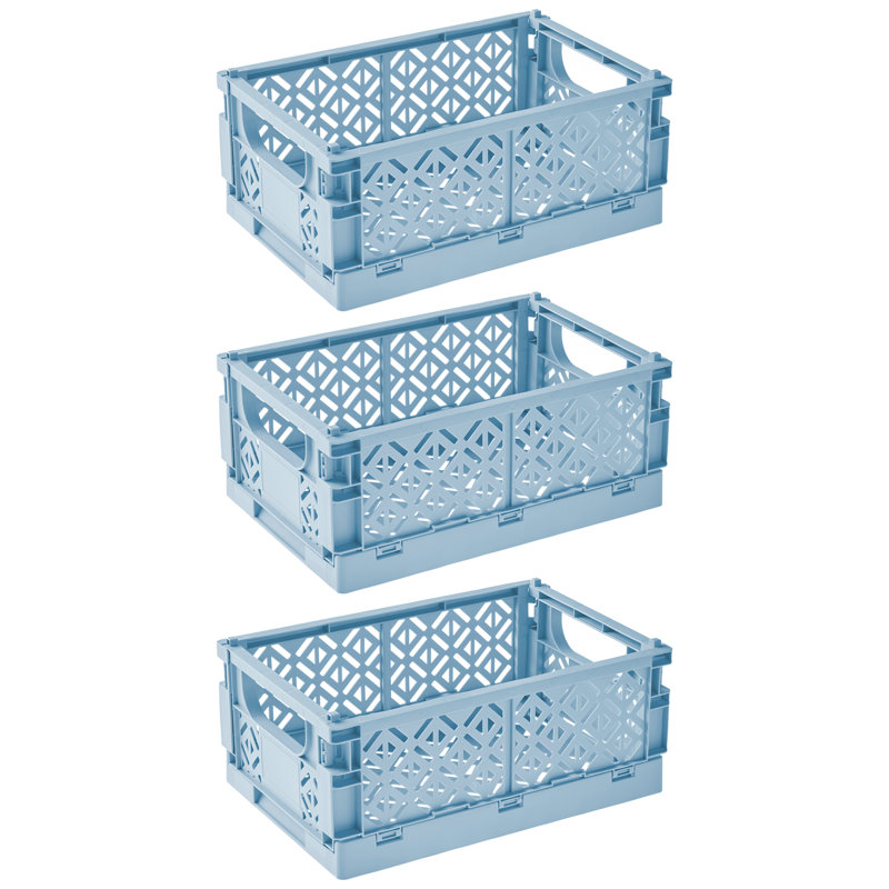 Fritzi Set of 3 Foldable Shopping & Storage Box 9.6 Litre, Blue