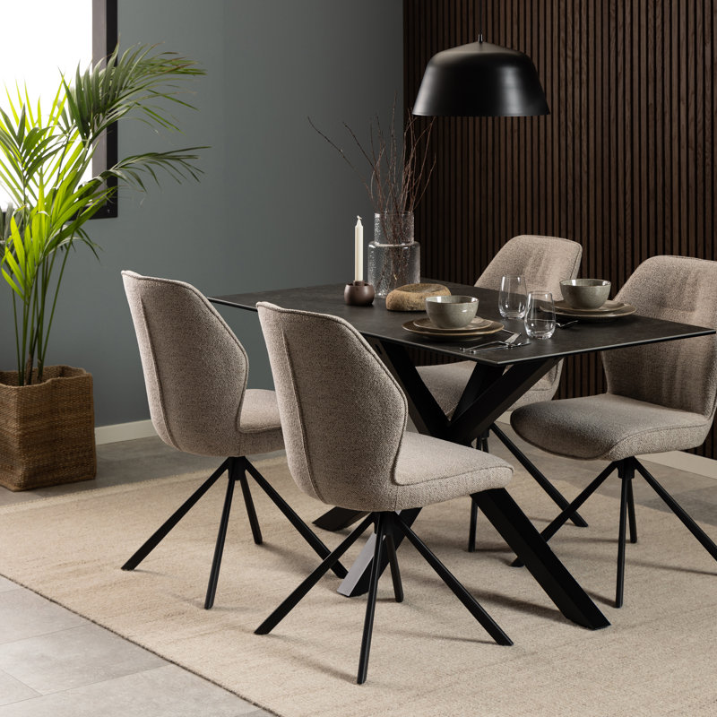 Heaven Metal Base Dining Table, Black