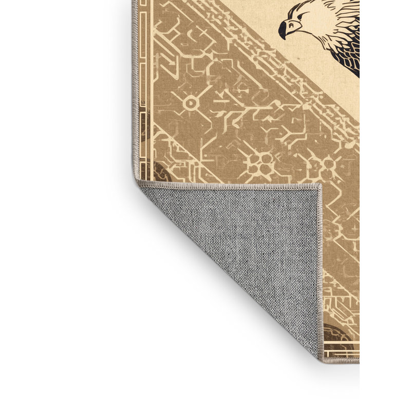 Tapis oriental classique brun et beige lavable à la machine Titus Perun, 5x7