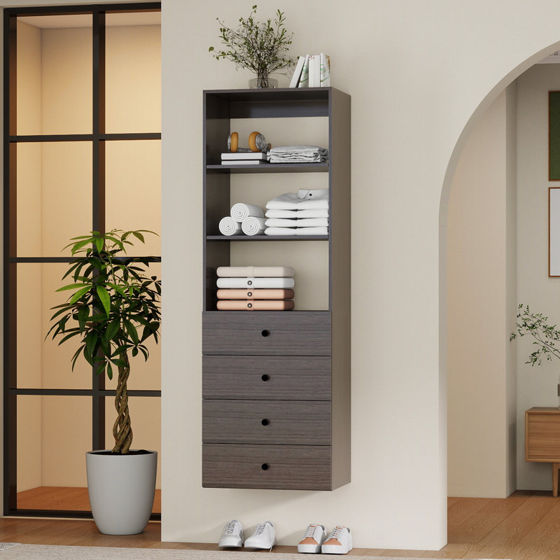 Oddveig 23.4'' Closet System, Dark Brown