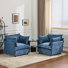 2pcs Chenille Upholstered Skirted Arm Chair Accent Chair With Thin Arms For Living Room