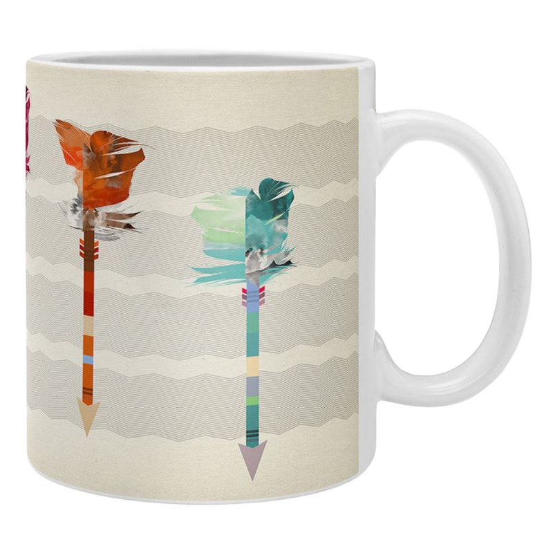 Grande tasse à café à flèches plumes