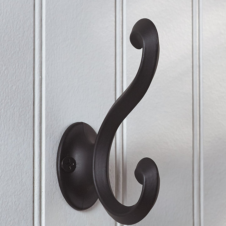 Classic Metal Wall Hook, Black