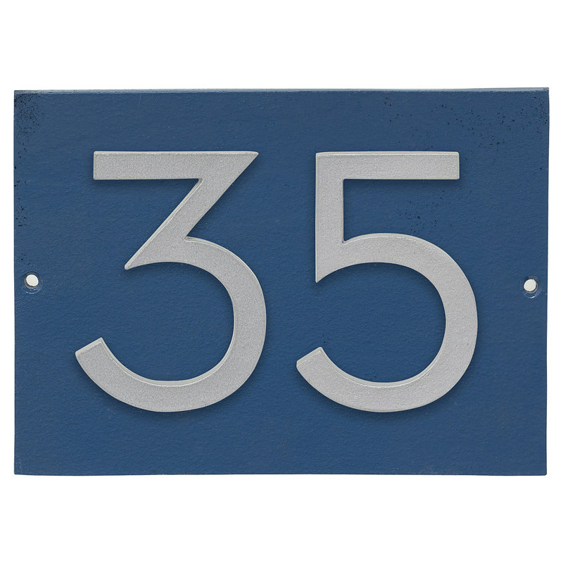 Plaque d’adresse murale sur 1 ligne flottante, Taupe, Argent, Oui