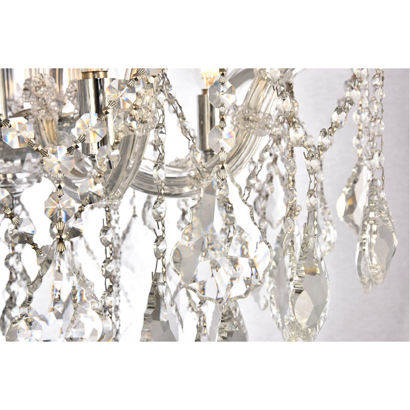 Cristal taillé royal transparent Maria Theresa Maxfield, Chrome chrome, H 17,5 po x l 24 po x P 24 po, Six lumières